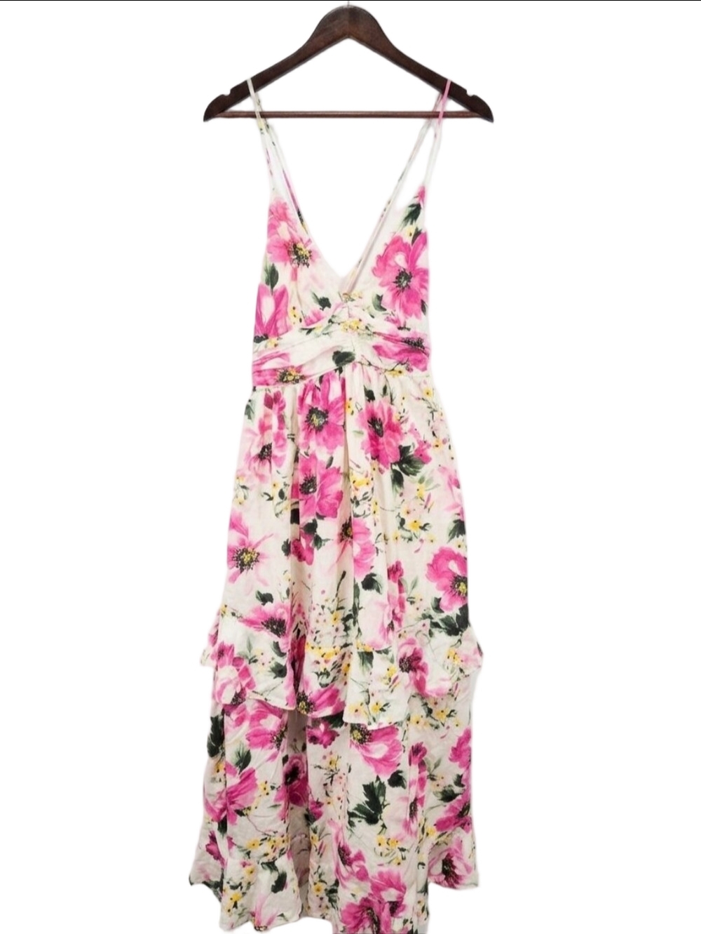 Abercrombie & Fitch Pink & White Floral Tiered Maxi Dress - Picture 4 of 14